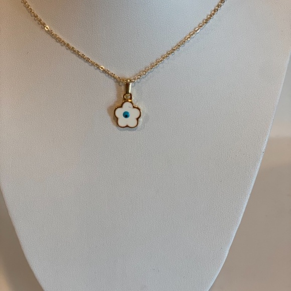 Evil eye flower charm and adjustable chain #0025 - Picture 2 of 3